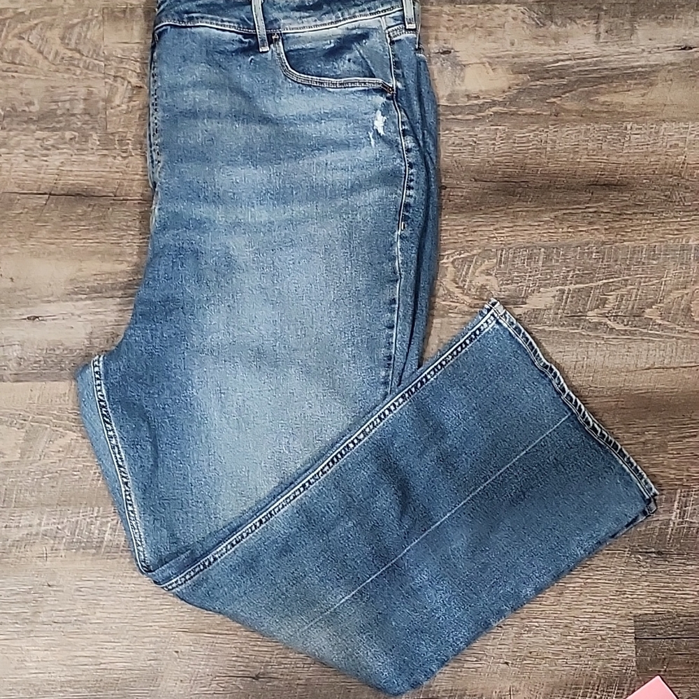 Old Navy Vintage Look Women's Straight Leg Blue Jeans Plus Size 28